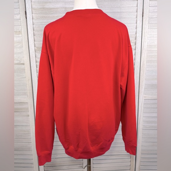 M & C SPORTSWEAR Vintage Holiday Snowman Sweatshirt Embroidered Red/Multi-Large - Picture 3 of 3